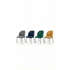 New Trend Vizyon Modern Upholstered Dining Chair Wing <b>Backrest</b> Metal Legs Minimalist Design for Home Office School Use Wholesale - Product Image 2
