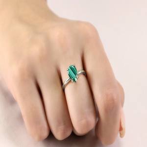 Bague design en laiton plaqué or 18 carats belle poire malachite vente en gros fournisseur de bijoux de bague de fiançailles de mariage de pierres précieuses - Product Image 4