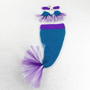 Ropa de Algodón para Fotografía Infantil, Disfraz de Sirena para Estudio con Personaje Echo, Traje Tejido Morado para Sesión de Fotos de Bebés - Product Image 3