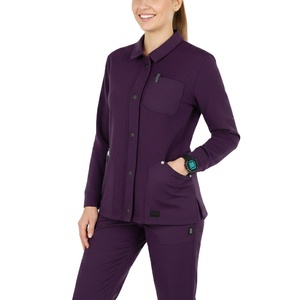 Blouse médicale personnalisée en gros, veste chaude à boutons-pression, uniforme d'infirmière, chemise à manches longues avec col et poches, blouses de clinique - Product Image 1