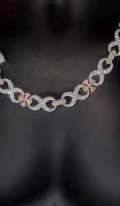 Collar Cubano de Moissanita con Incrustaciones de Lujo, Chapado en Rodio, Joyería Hip Hop, Cadena llamativa para Regalo de Fiesta - Product Image 2