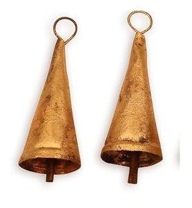 ระฆังโลหะทรงกรวยทำด้วยมือสไตล์โบราณดีไซน์วินเทจพร้อมเชือกเพิ่มเสน่ห์ให้กับของตกแต่งวันหยุดของคุณ - Product Image 6