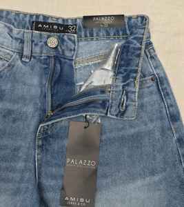 Pantalon évasé Palazzu en denim 100% coton, taille moyenne, coupe ample, décoration à boutons, mode simple pour le printemps/l'été - Product Image 6