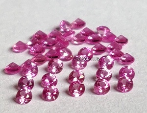 Zafiro Rosa calentado solo natural 1mm Corte facetado brillante redondo Calidad excelente - Product Image 4