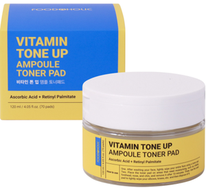 FOODAHOLIC VITAMIN TONUP AMPOULE TONER PAD pour éclaircir et raffermir la peau avec de la vitamine niacinamide adénosine cosmétique coréen - Product Image 1