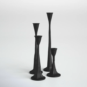 Élégant ensemble de 4 bougeoirs en métal noir pour la maison, les anniversaires, les mariages ou les événements de Noël, décorations de centre de table - Product Image 3