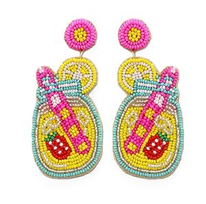 Pendientes de gota con cuentas de semillas, hechos a mano, ligeros, bohemios, Color personalizado, pendientes de gota con cuentas de semillas, logotipo personalizado - Product Image 4