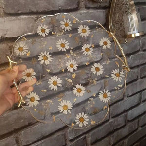 ถาดเสิร์ฟกาแฟทำจากเรซินตกแต่งทันสมัยสำหรับใช้ในห้องน้ำหรือใช้ในห้องน้ำพร้อมเกลียวหมุนและเส้นสะอาด - Product Image 1