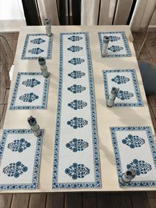 Venta al por mayor 100% algodón bohemio moderno bloque de mano impreso floral camino de mesa para mesas de comedor hoteles y restaurantes - Product Image 2