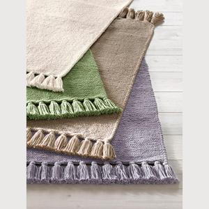 Beau solide tissé à la main européen moderne avec de lourdes franges tapis de tissage plat en coton utilisation intérieure et extérieure tapis de zone de prix bon marché - Product Image 1