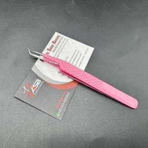 Pince à épiler d'extension de cils en acier inoxydable japonais avec logo personnalisé 45 90 65 degrés Diamond Grip Doll Face Volume Lash Pointed - Product Image 4