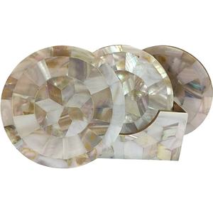Royal Decorative Mother of Pearl <b>Coaster</b> <b>Set</b> MOP <b>Coaster</b> Gift Item Home Decoration Corporate Gift Unique <b>Coaster</b> - Product Image 1