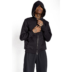 2025 Hot Sale <b>Black</b> Casual <b>Fleece</b> & Custom Oversized Pullover Hoodie Men Premium Cotton Plus Size for Winter - Product Image 5