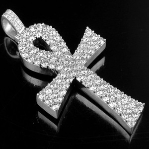 Moissanite diamant croix 925 argent Sterling Hip Hop glacé bijoux fins pendentifs et breloques cadeau d'anniversaire pour lui - Product Image 1