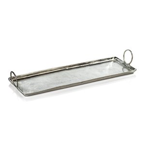 Plateau de service en aluminium fait à la main avec poignée parfait pour les collations et les boissons de table des hôtels et des restaurants à la maison - Product Image 6
