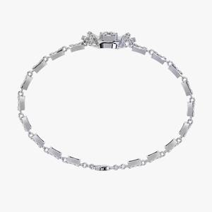 สร้อยข้อมือเทนนิสประดับเพชรทรงกลมของขวัญงานหมั้นสร้อยข้อมือเพชรของขวัญวันครบรอบแต่งงานทำจากเงิน - Product Image 3