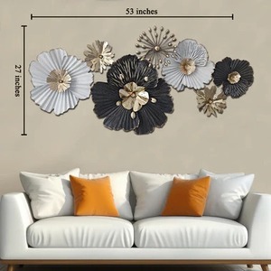 Elegante Escultura de Pared de Metal con Diseño Floral, Decoración Estilosa para el Hogar, Adorno para Sala de Estar, Dormitorio u Oficina - Product Image 4