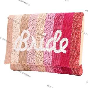 Handcrafted Chic Beaded Clutch for Weddings Parties Til Death Black White Bridal Evening Tote Bag Zipper Closure 3pcs Handbags - Product Image 2