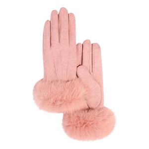 Gants en fourrure de lapin véritable pour femmes, mode en gros, chauds, hiver, sans doigts, en cuir tricoté, pour poignets - Product Image 1