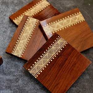 Free India Wholesale Colorful Resin Inlay MDF Coasters Handmade Wood Table Decoration From Resin Crafts - Product Image 2