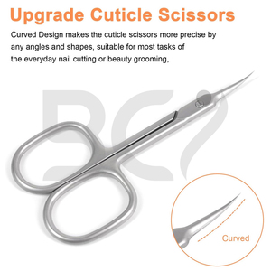 Tijeras recortadoras de cutículas de acero inoxidable curvadas multiusos de primera calidad para uñas, herramienta de aseo de belleza tipo hoja afilada - Product Image 3