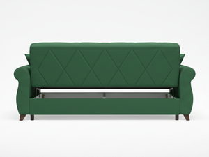 Extendable Portable 3-Seater <b>Sofa</b> <b>Bed</b> Solid Wood Frame Convertible Storage Click Clack Mechanism European Style Fabric <b>Sofa</b> - Product Image 4