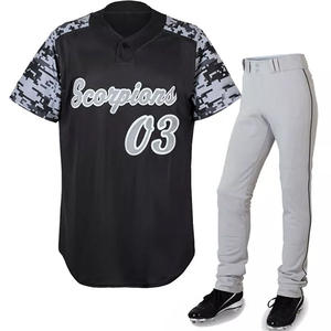 Uniforme de Béisbol para Hombre, 100% Poliéster, Ropa Deportiva Transpirable, Diseño Sólido, Personalizable con Nombre de Equipo, Antiarrugas, Servicio OEM - Product Image 4