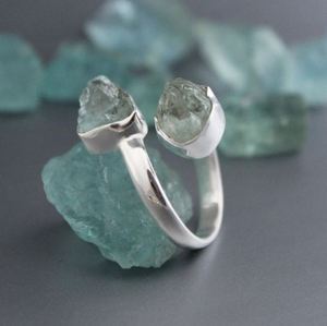 Anillo de Piedra Preciosa de Aguamarina Natural en Plata de Ley 925 con Engaste de Bisel, Regalo para Bodas y Fiestas, Joyería Hecha a Medida, Venta al por Mayor - Product Image 2