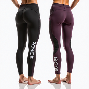 Femmes taille haute pleine longueur couleur unie coupe sèche Leggings de Compression respirant écologique grande taille pantalon d'entraînement pour la salle de sport - Product Image 4