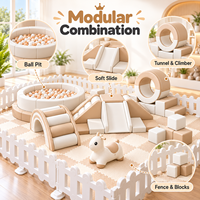 Équipement de jeu modulaire personnalisé de qualité supérieure pour tout-petits, ensemble de jeux avec piscine à balles, toboggan, structure d'escalade, aire de jeux intérieure, fournisseur OEM
