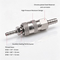Raccord pneumatique en acier inoxydable sur mesure, type Euro, coupleur rapide pour ligne d'air, adaptateur de raccordement, embout pour tuyau de 6/8 mm pour compresseur d'air