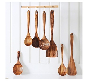 Cuillères de service et de cuisine en bois Ensemble de bols en bois fabriqué en Inde comprend un ensemble de serveurs à salade en bois - Product Image 6