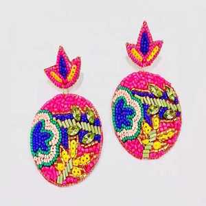 Latest Christmas Day Beautiful <b>Earring</b> Handmade Beaded Embroidery Cute Fancy New Design Trendy <b>Top</b> Fashionable Luxury From India - Product Image 6