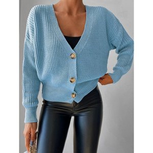 Blusa de punto con detalle de botón, 30903 - Azul - Product Image 5