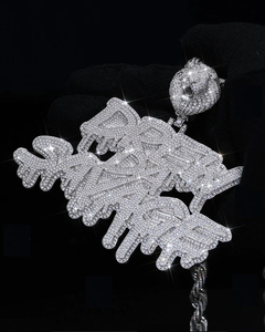 Colgante de Plata de Ley 925 personalizable, colgante de letra con nombre personalizado, VVS1, Diamante redondo cultivado en laboratorio, joyería para hombre - Product Image 1