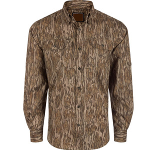 Camisa de manga larga personalizada para hombres Precio al por mayor Fabricación OEM Camisa de caza transpirable de malla en precio barato - Product Image 1