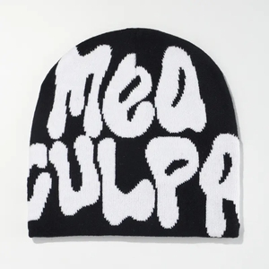 Diseño OEM All Over Print Jacquard Cuffless Winter Skull Cap Unisex Knitted Hat European Otoño Invierno Men's Knit Beanies Hat - Product Image 5