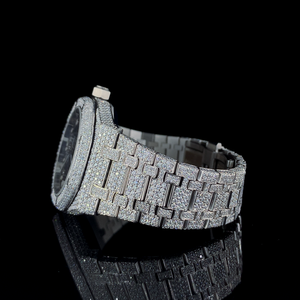 Reloj completo Iced Out Buss Down VVS Moissanite Diamond para hombre, esfera de acero inoxidable, Baguette, diamante, oro blanco, 42mm, reloj de lujo - Product Image 3