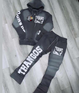 Greek Sorority Tracksuit Set Womens Hoodie and <b>Jogger</b> Pants, Casual Streetwear Outfit with Bold Letter Print - Product Image 1