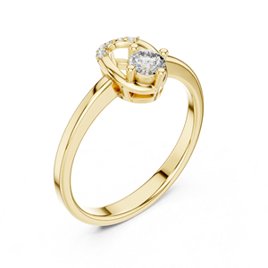 Anillo de Oro Amarillo de 14K con Diamante Cultivado en Laboratorio, Redondo, para Mujer |   Certificado por IGI |   Regalo de Moda para Bodas y Fiestas - Product Image 6