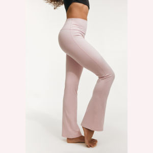 Leggings acampanados de alta calidad para mujer, mallas de Yoga con cintura elástica, pantalones de entrenamiento duraderos, venta al por mayor Oem Odm - Product Image 2