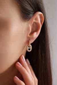 Pendientes de plata de ley 925 chapados en oro de 14 quilates con circonitas y diseño delicado para mujer, ideales para regalo. - Product Image 2