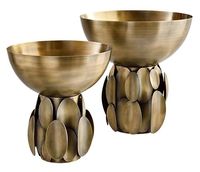 VISHAL HANDICRAFT Bol à noix classique en aluminium doré, design élégant avec feuilles, fleurs et branches, personnalisable, décoratif