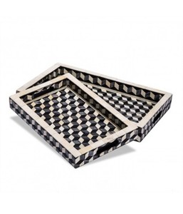 Usine En Gros Hexagone Conception Os Incrustation Plateau De Service Cadeau Parfait Pour L'anniversaire De Mariage Et De Noël Cuisine Rafraîchissements - Product Image 5