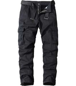 Pantalones Cargo Casuales para Hombre con Bolsillos Laterales, Cierre de Botones, 100% Algodón, Ligeros, para Exteriores, Cintura Alta, Corte Recto - Product Image 5