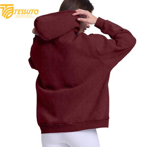 Vente en gros de sweats à capuche de haute qualité, couleur unie, avec impression de logo sur mesure, 100% coton, courts pour femmes - Product Image 1