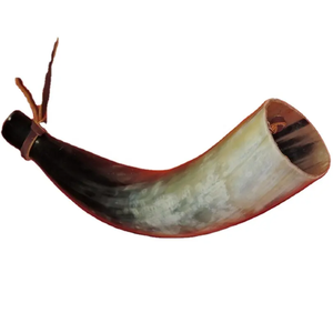 Corne à souffler viking portable faite à la main |   Corne de vache polie, style animal, corne de signalisation - Product Image 2