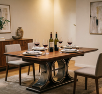 Base sculpturale et plateau en placage |   Offre de meubles de salle à manger formels modernes et luxueux