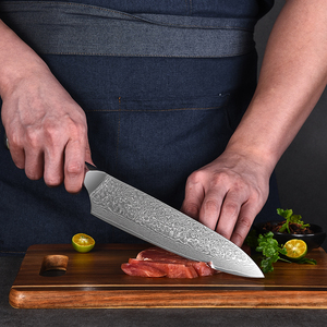 ชุดมีดทำครัวสำหรับเชฟมืออาชีพใบมีดเหล็กดามัสกัสสีเขียวขาว - Product Image 4