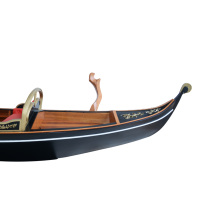 Gondole vénitienne OMH, bateau réel en fibre de verre avec renfort en gelcoat (460Lx120Wx112H Cm), 2 places, double siège, écologique
